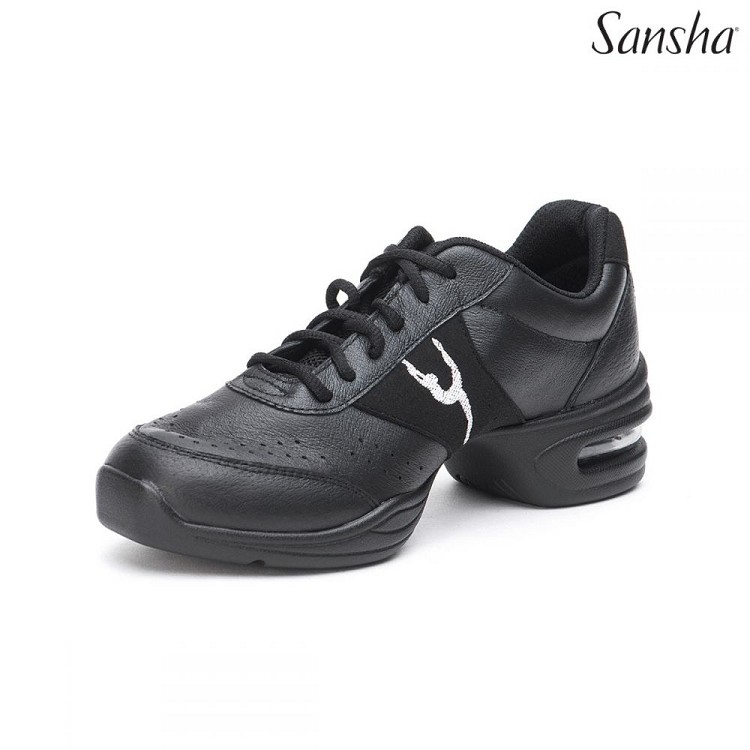 דאנסניקרס עור נמוך SANSHA (שחור תות, 6)
