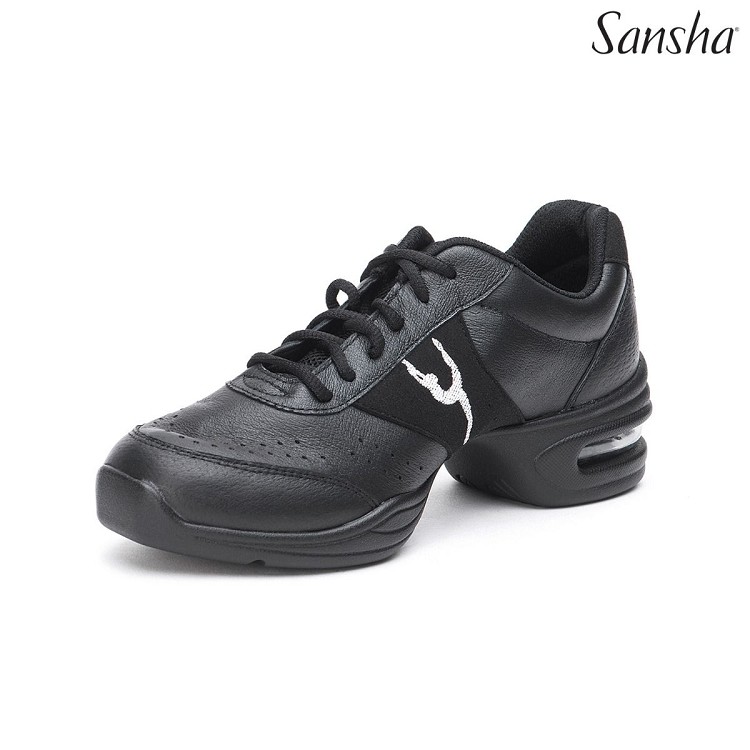 דאנסניקרס עור נמוך SANSHA (שחור תות, 5)